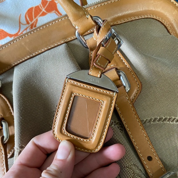 PRADA Vitello Daino Trimmed Canapa Logo Frame Bag - Picture 7 of 17